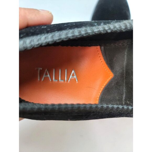 Tallia Enrico Men Black Velvet Slip-On Loafers Size 8.5 - Picture 10 of 10